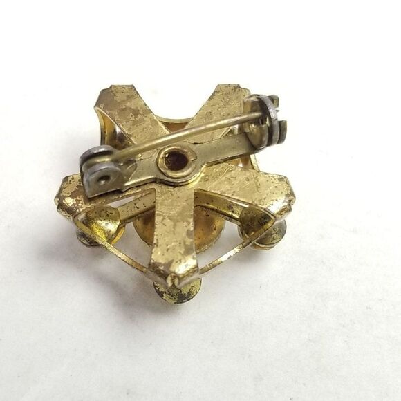 Vintage Five Pointed Star Rhinestone Cluster Brooch, Sparkly Lapel Pin, Estate - Picture 3 of 5